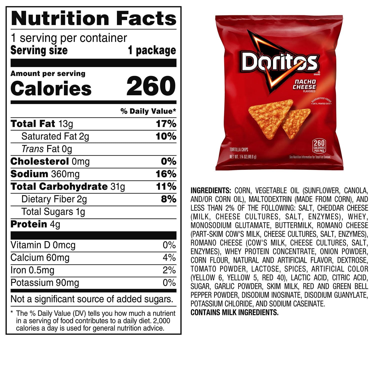 도리토스 나초 치즈 토르티야 칩스 1.75oz × 64팩