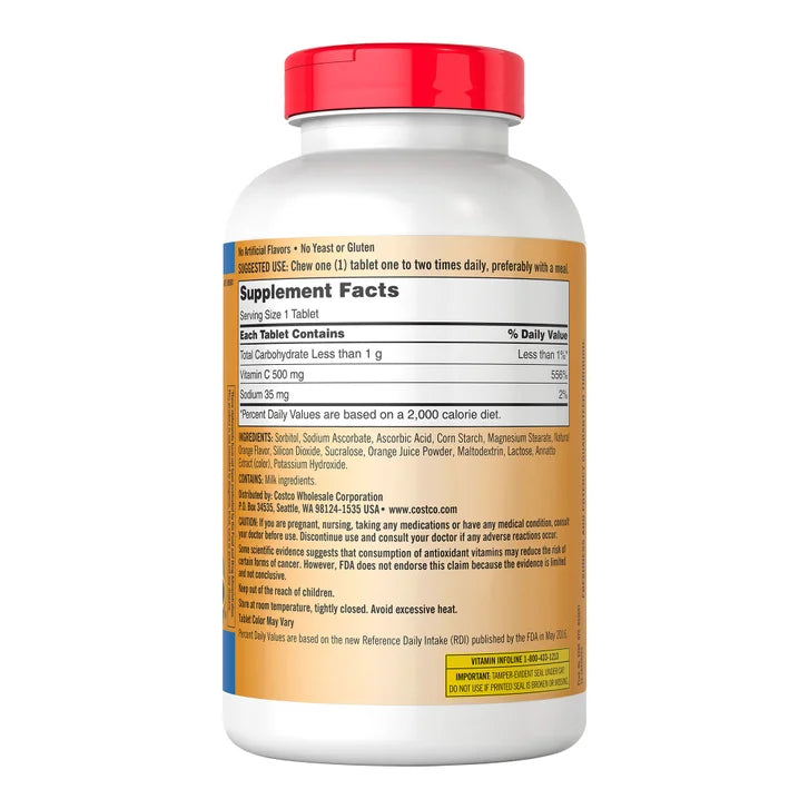커클랜드 씹어먹는 비타민 C 500mg 500정