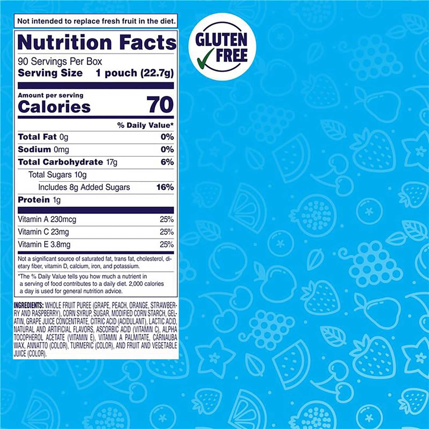 웰치 믹스드 프룻 스낵 0.8oz × 90 — 쫄깃한 진짜 과일 스낵