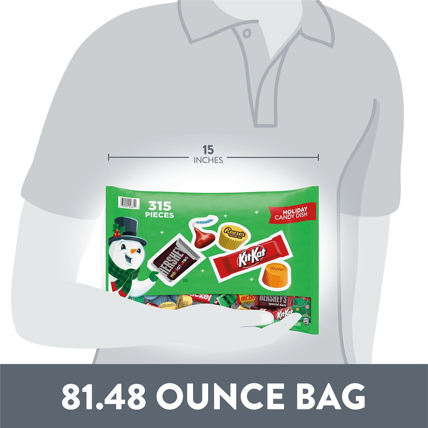 허쉬(HERSHEY'S) 페스티브 페이버릿 초콜릿 버라이어티팩 315개 — 시즌 한정 초콜릿 대용량