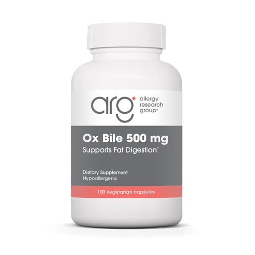 알러지 리서치 그룹 옥스 바이 500mg – 100캡슐 – 지방 흡수 장애가 있는 경우 고함량 담즙 보충
