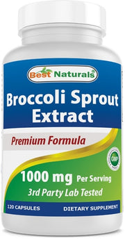 베스트 내추럴스 브로콜리 새싹 추출물 1000mg – 120캡슐 – 설포라판 공급을 통한 해독 효소 활성