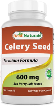 베스트 내추럴스 셀러리 씨드 600mg – 180정 – 요산·부종 관리와 관절 컨디션에 사용되는 셀러리씨 추출물