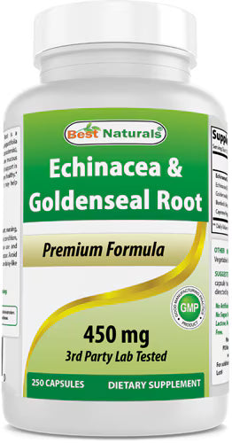 베스트 내추럴스 에키네시아 & 골든씰 루트 450mg 250캡슐 – 허브 원료를 담아 일상적인 컨디션 관리와 균형 잡힌 건강 유지를 돕는 포뮬러