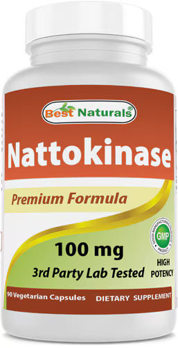 베스트 내추럴스 낫토키나제 – 100mg – 90 베지 캡슐 – 혈액 흐름과 혈전 분해 작용에 관여하는 효소 성분