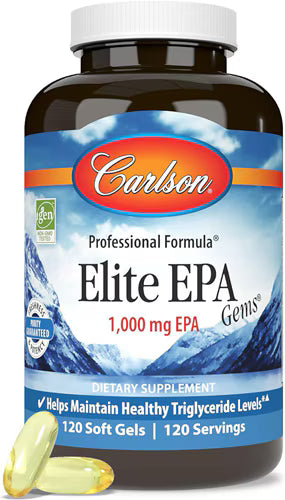 칼슨 엘리트 EPA 젬스 – 1000mg – 120 소프트젤 – EPA 중심 포뮬러로 혈관 건강과 염증 균형, 중성지방 관리 보조