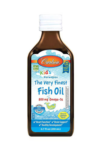 칼슨 키즈 노르웨이 피쉬 오일 오메가-3 내추럴 레몬 – 800mg – 6.7 fl oz – EPA·DHA를 공급해 어린이의 두뇌 발달과 시각 기능, 면역 건강을 보조하는 액상 오메가-3