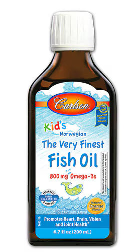 칼슨 키즈 노르웨이안 피쉬 오일 오메가-3 내추럴 오렌지 – 800mg – 6.7 fl oz – 오렌지 맛 액상 오메가-3로 어린이의 인지·시각·면역 건강 지원