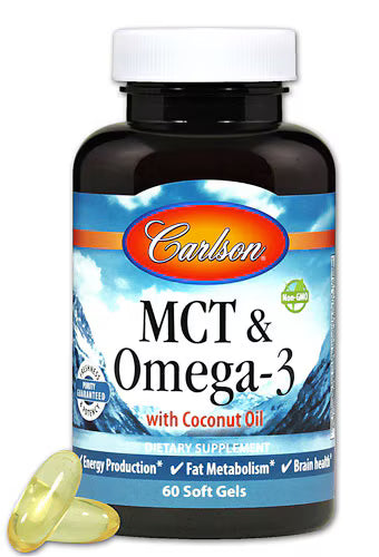 칼슨 MCT & 오메가-3 with 코코넛 오일 – 60 소프트젤 – 빠른 에너지 공급을 위한 MCT와 오메가-3를 결합해 대사·두뇌 에너지 보조