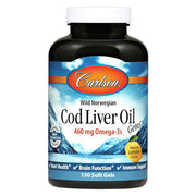 칼슨 노르웨이안 코드 리버 오일 레몬 – 460mg – 150 소프트젤 – 대구 간유 기반 오메가-3로 면역·뼈·시각 건강 보조