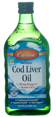 칼슨 노르웨이안 코드 리버 오일 언플레이버드 – 16.9 fl oz – 향을 첨가하지 않은 대구 간유로 오메가-3와 비타민 A·D를 함께 공급