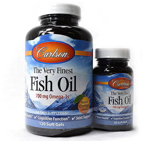 칼슨 더 베리 파이니스트 피쉬 오일 오메가-3 내추럴 오렌지 – 700mg – 150 소프트젤 – 균형 잡힌 오메가-3 공급으로 일상적인 심혈관 건강 보조