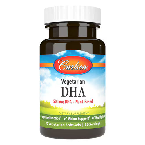 칼슨 베지테리언 DHA – 500mg – 30 베지 소프트젤 – 해조류 유래 DHA로 식물성 오메가-3를 선호하는 경우 두뇌·눈 건강 보조