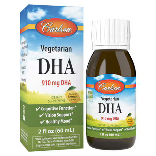 칼슨 베지테리언 DHA 내추럴 레몬 – 910mg – 2 fl oz – 해조류 유래 고함량 DHA를 액상 형태로 제공해 두뇌·눈 건강 집중 보조