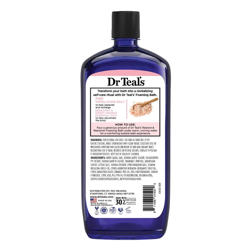 닥터틸 리스토어 & 리플레니시 핑크 히말라얀 오렌지 포밍 배스 34 fl. oz. – 시트러스 향 거품 입욕제