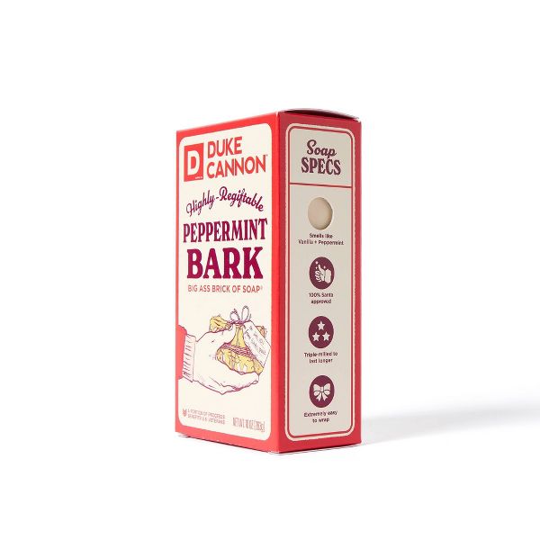 듀크 캐넌 남성용 빅 애스 브릭 비누 페퍼민트 바크 10 oz – 페퍼민트 향 바 비누