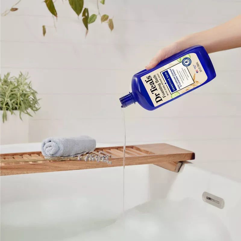 닥터틸 퓨어 엡솜 솔트 포밍 배스 센서티브 스킨 34 fl. oz. – 오트밀·오이 추출물 함유 거품 입욕제
