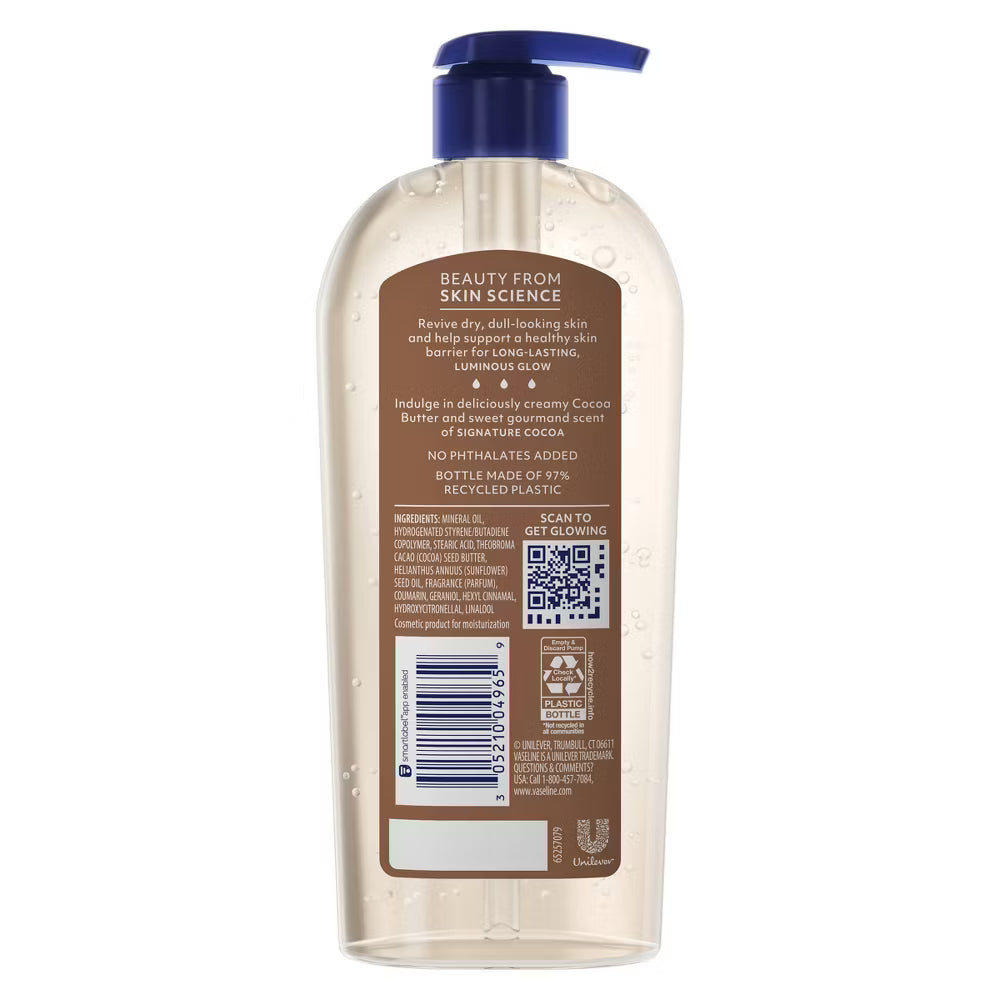 바세린 바디 젤 오일 코코아 래디언트 펌프형 12fl oz
