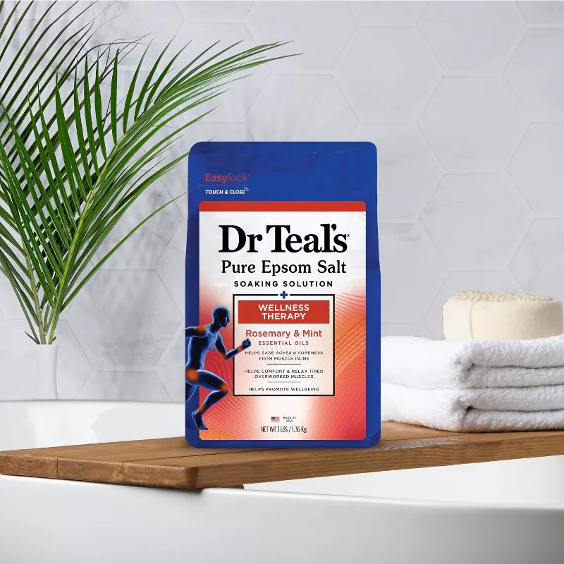 닥터틸 엡솜 솔트 마그네슘 소크 웰니스 테라피 3 lb – 로즈마리·민트 오일 함유 입욕 소금