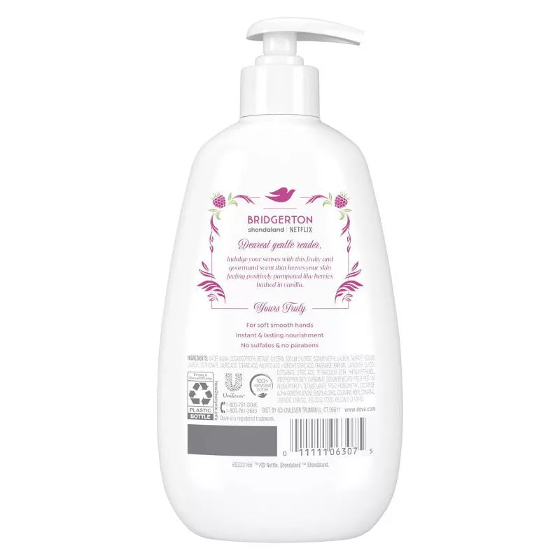 도브 브리저튼 한정판 핸드워시 라즈베리 랑데부 라즈베리 바닐라 향 12fl oz