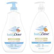 베이비 도브 리치 모이스처 센서티브 스킨 로션 20fl oz + 베이비 워시 & 샴푸 20fl oz 세트