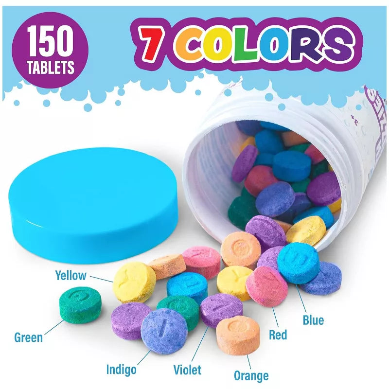 텁 웍스 배스 컬러 피지 150 ct – 목욕용 컬러 태블릿
