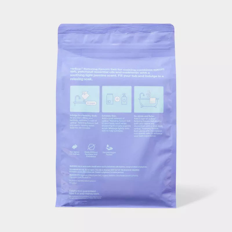 업앤업 릴랙싱 엡솜 솔트 문라이트 자스민 48 oz – 자스민 향 입욕 소금