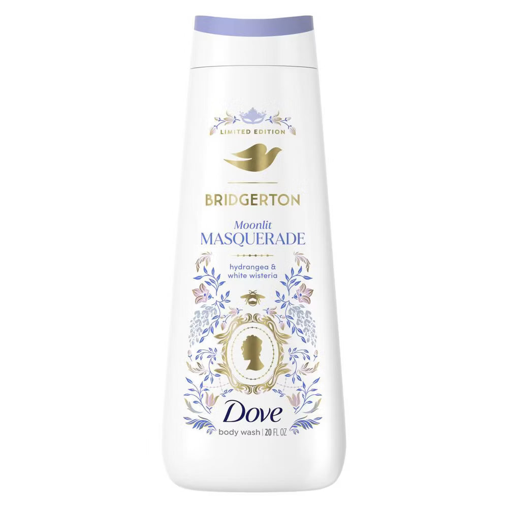 Dove Beauty Limited Edition Bridgerton Moonlit Masquerade 20oz Body Wash + 15oz Body Scrub + 2.6oz Antiperspirant & Deodorant Stick