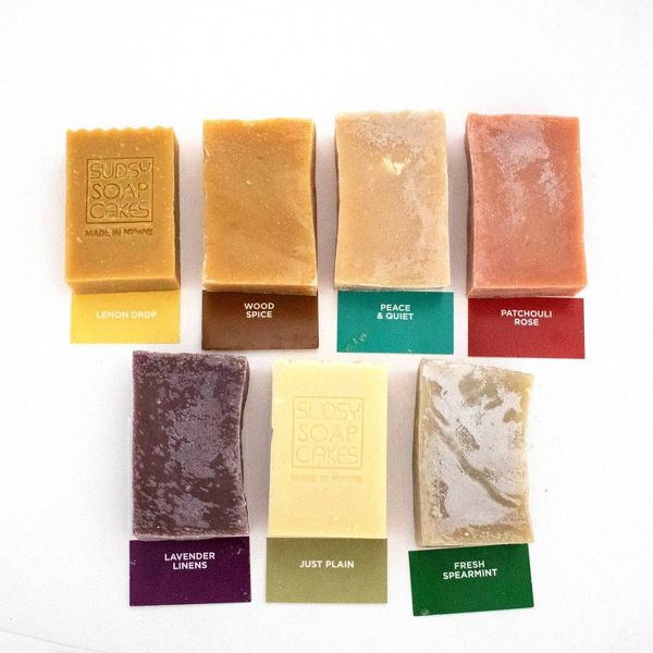 Sudsy Soapcakes Natural Soap Bars - Variety Pack of 7 Scented 4-ounce bars, Boxed