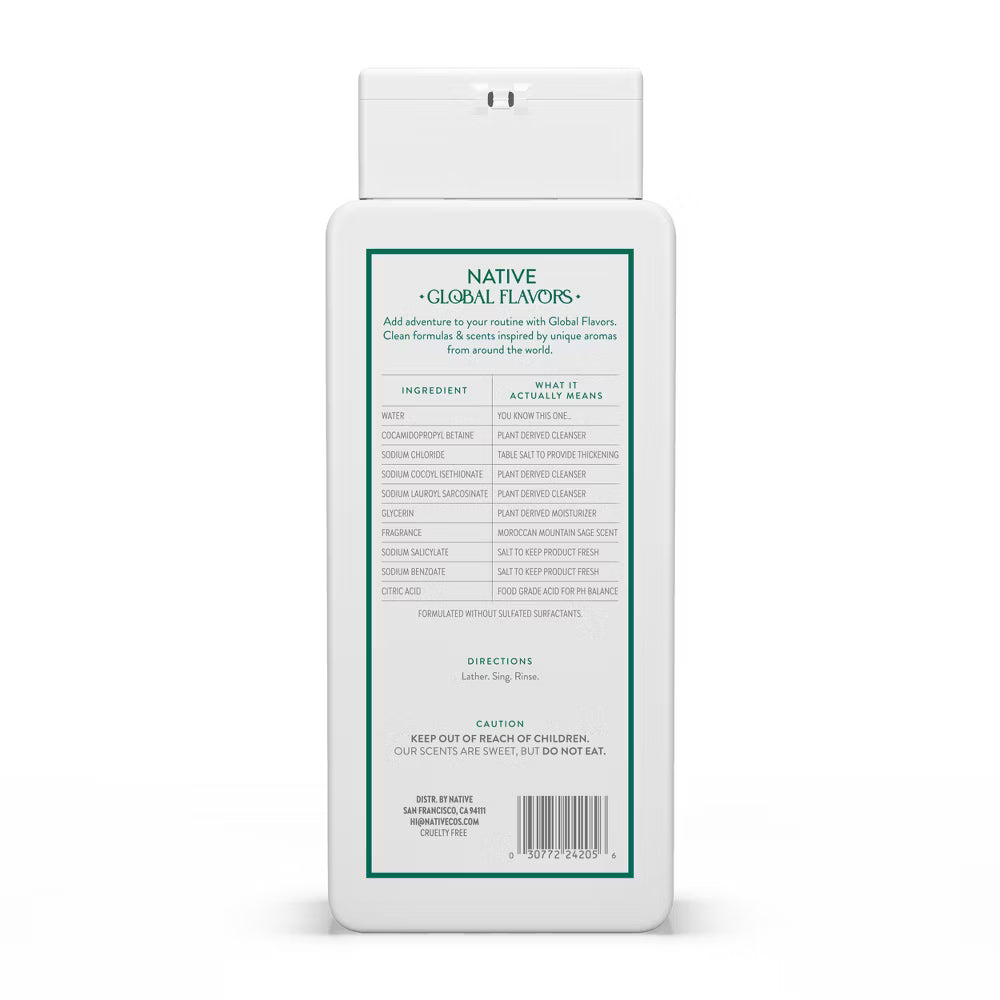 Native Passport Limited Edition Global Flavors Sulfate-Free Body Wash - Moroccan Mountain Sage - 18 fl oz
