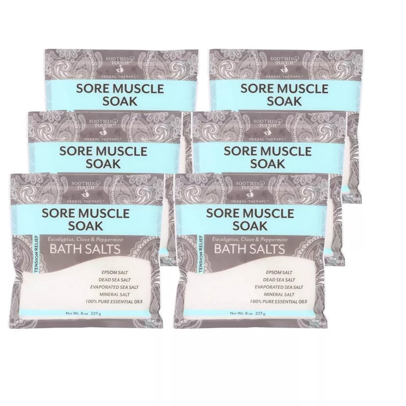 수딩 터치 텐션 릴리프 배스 솔트 8 oz 6 pk – 근육 이완용 입욕 소금