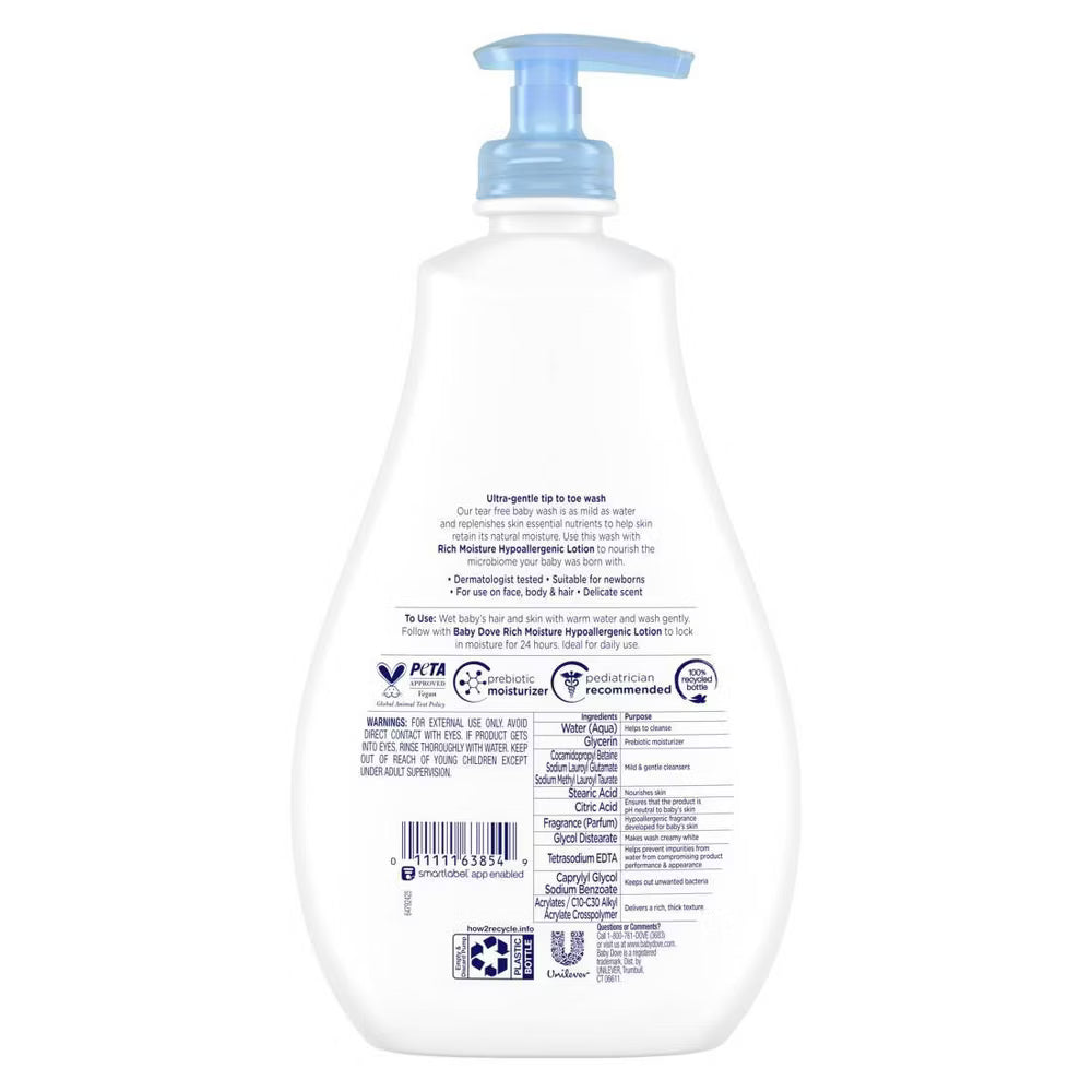 베이비 도브 리치 모이스처 베이비 워시 & 샴푸 20fl oz 2개입