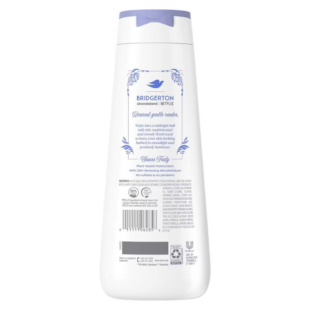 Dove Beauty Limited Edition Bridgerton Moonlit Masquerade 20oz Body Wash + 15oz Body Scrub + 2.6oz Antiperspirant & Deodorant Stick