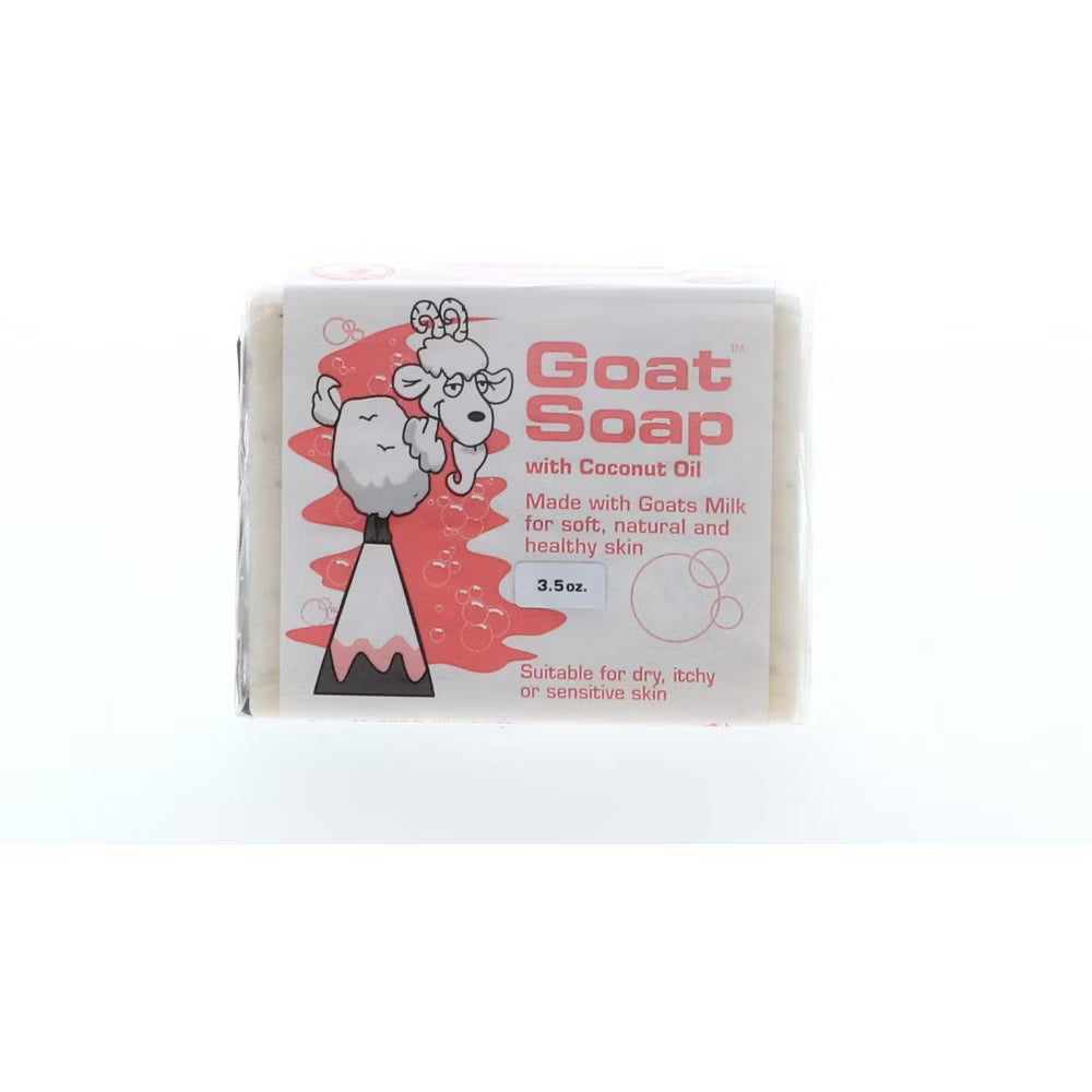 Goat Soap w/ Coconut Oil, Moisturizing and Gentle Cleansing Bar Soap, 3.5 oz