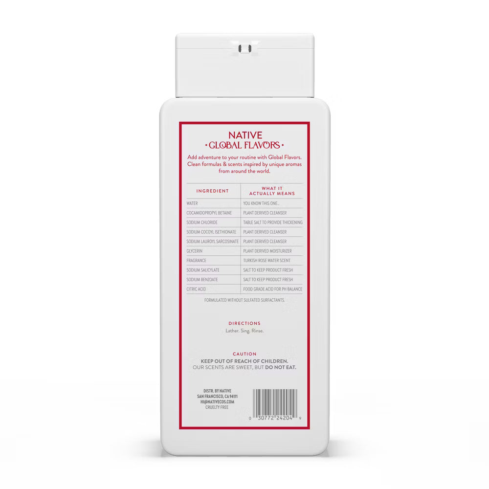 Native Passport Limited Edition Global Flavors Sulfate-Free Body Wash - Turkish Rose Water - 18 fl oz