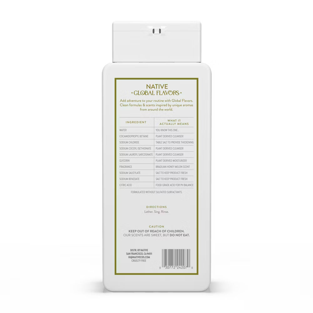 Native Passport Limited Edition Global Flavors Sulfate-Free Body Wash - Brazilian Honey Melon - 18 fl oz