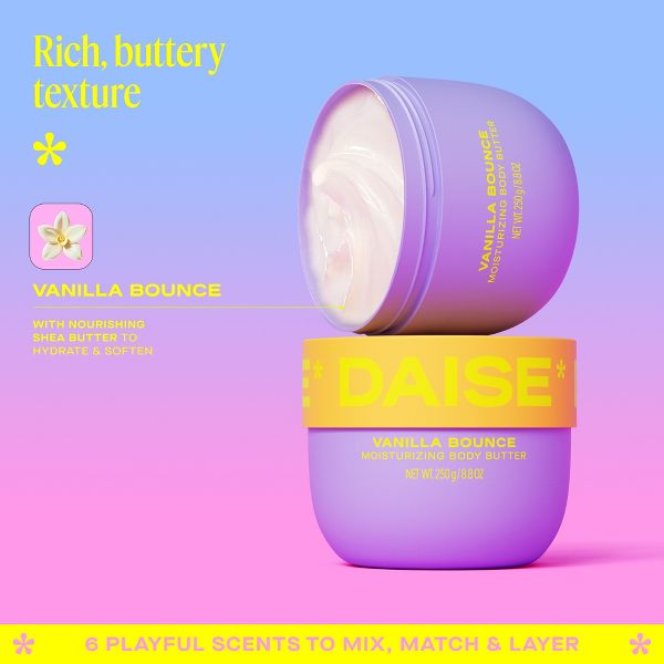 데이즈 바디 버터 바닐라 바운스 8.8 oz – 바닐라 향 고보습 바디 버터
