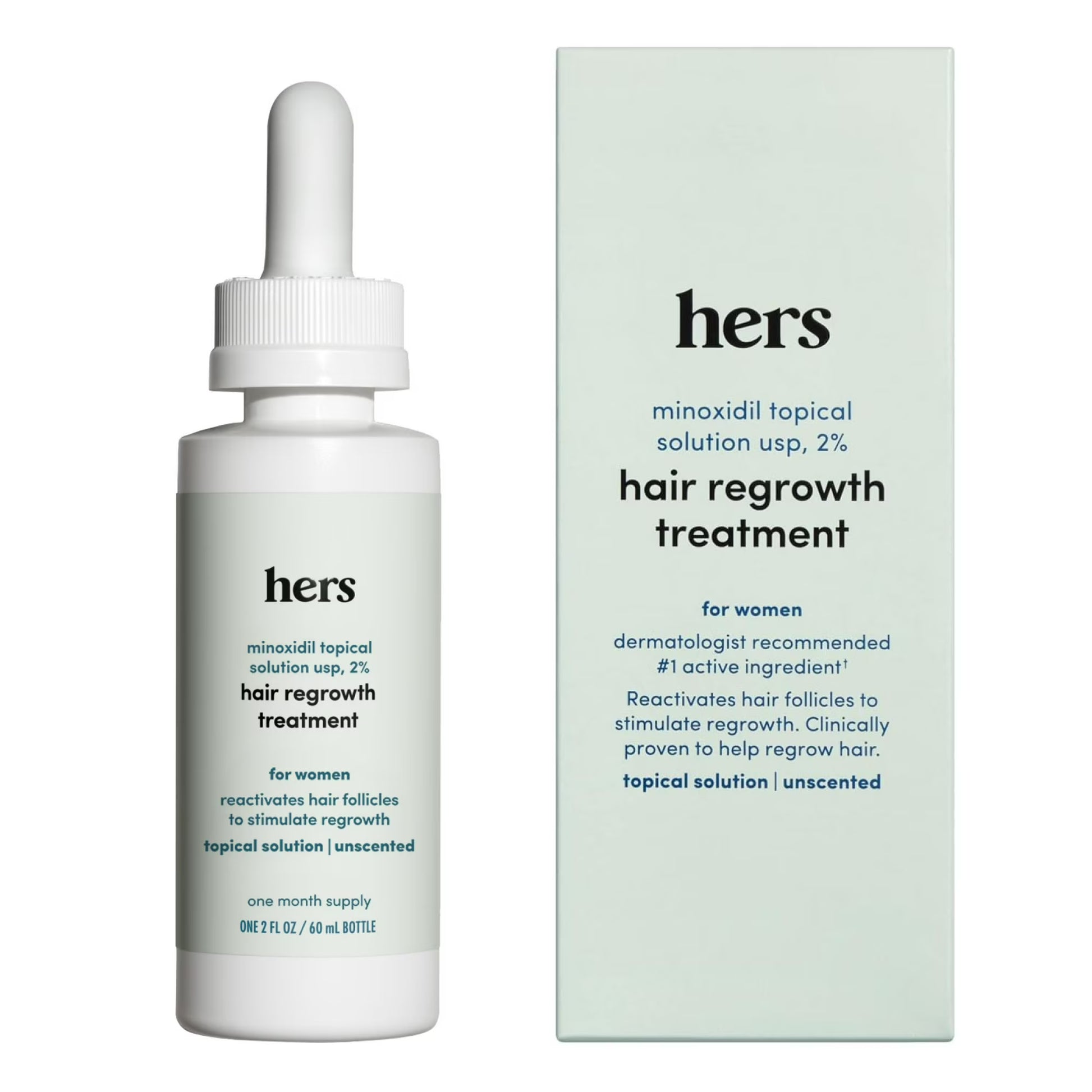 Hers 허스 여성용 미녹시딜 2% 액상 정수리 탈모 모발 재성장 트리트먼트 60mL