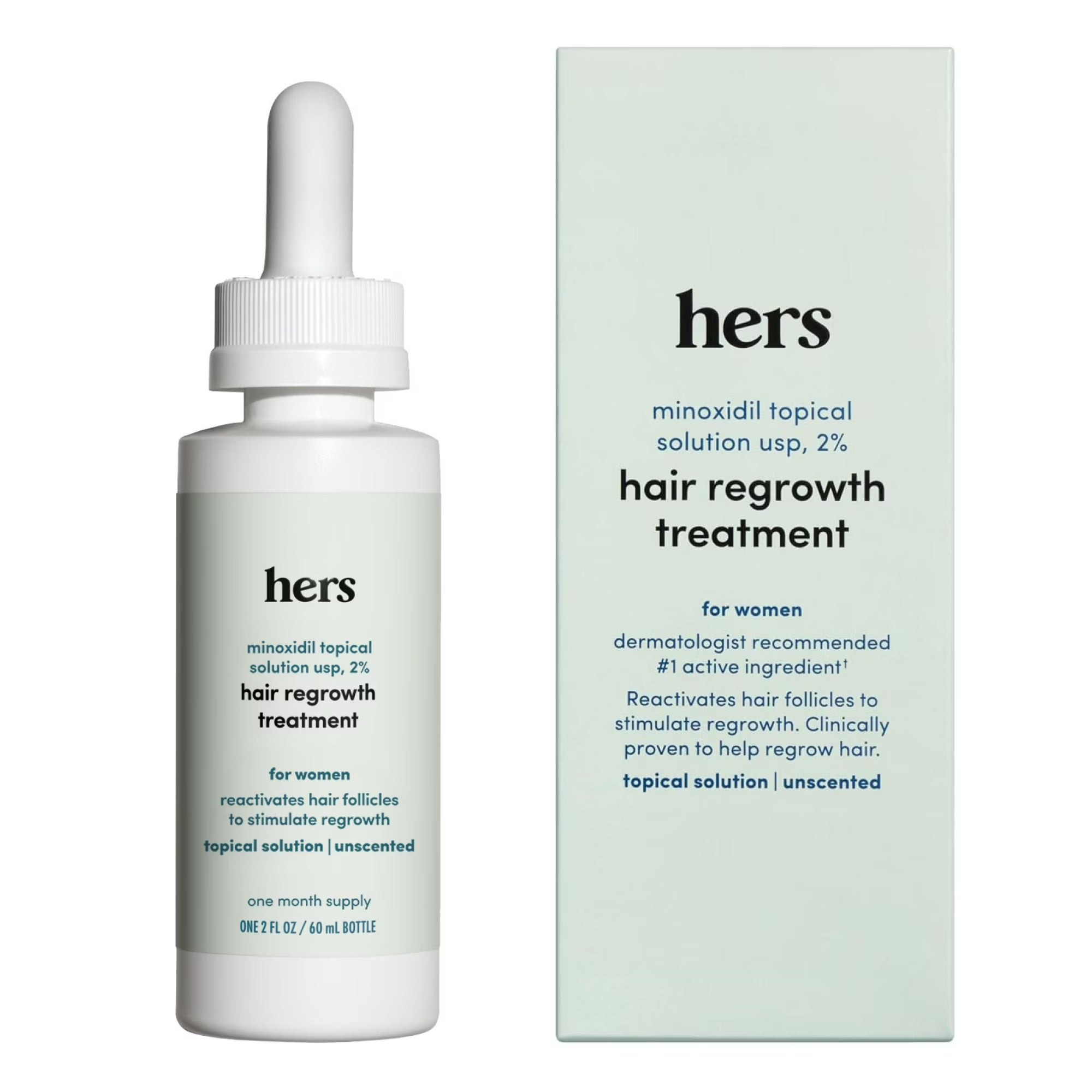 Hers 허스 여성용 미녹시딜 2% 액상 정수리 탈모 모발 재성장 트리트먼트 60mL