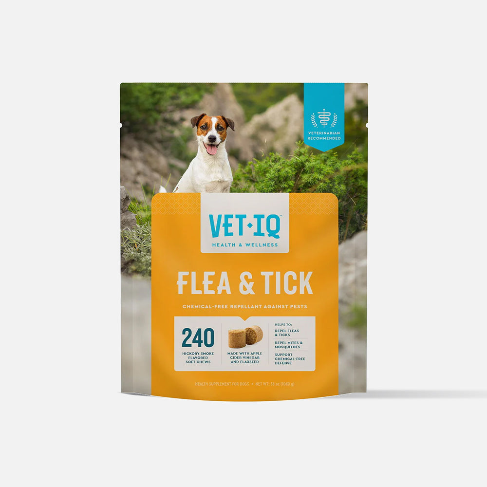 벳IQ 플리&틱 서플리먼트 포 독스 240 ct – 벼룩·진드기 예방 영양 보조제
