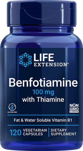 라이프 익스텐션 벤포티아민 + 티아민 100mg – 120 베지 캡슐 – 지용성 비타민 B1 형태로 신경 기능과 탄수화물 대사, 혈당 관련 신경 부담 완화에 관여
