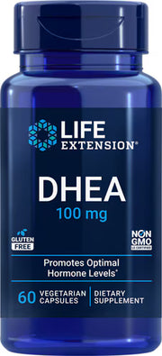 라이프 익스텐션 DHEA 100mg – 60 베지 캡슐 – 고함량 DHEA로 호르몬 저하 관리에 초점
