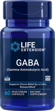 라이프 익스텐션 GABA – 60 베지 캡슐 – **GABA(감마아미노부티르산)**를 함유해 편안한 휴식과 긴장 완화 관리를 고려한 식물성 캡슐 제품