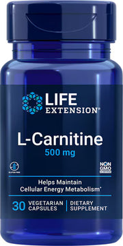 라이프 익스텐션 L-카르니틴 500mg – 30 베지 캡슐 – 에너지 저하나 지방 대사 관리가 필요한 경우 선택되며, L-카르니틴 보충