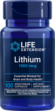 라이프 익스텐션 리튬 1000mcg – 100 베지 캡슐 – 기분 안정과 신경 보호에 관여하는 미량 리튬