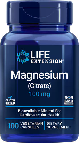 라이프 익스텐션 마그네슘 시트레이트 – 100mg – 100 베지 캡슐 – 흡수율이 높은 시트레이트 형태로 근육·신경 기능과 배변 활동 보조
