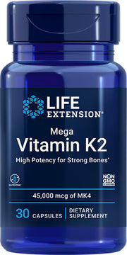 라이프 익스텐션 메가 비타민 K2 (MK-4 45,000mcg) – 30캡슐 – 칼슘 분배 조절을 통한 뼈·혈관 건강 집중 포뮬러