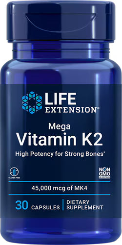 라이프 익스텐션 메가 비타민 K2 (MK-4 45,000mcg) – 30캡슐 – 칼슘 분배 조절을 통한 뼈·혈관 건강 집중 포뮬러