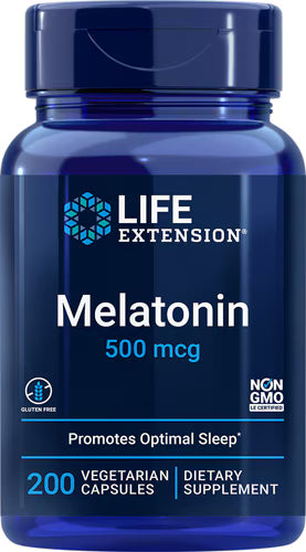 라이프 익스텐션 멜라토닌 500mcg – 200 베지 캡슐 – 초저용량 멜라토닌으로 수면 리듬 관리를 고려한 식물성 캡슐 제품