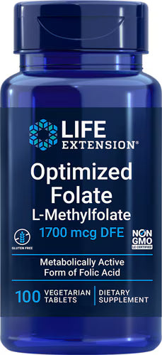 라이프 익스텐션 옵티마이즈드 폴레이트 1,700mcg DFE – 100 베지 정 – 활성형 엽산으로 심혈관·신경·태아 발달 보조